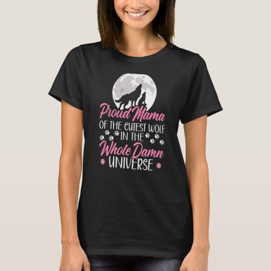 Proud Mama Wolf mama T-shirt (Voorkant)