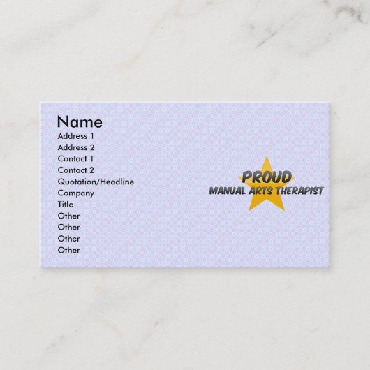 Proud Manual Arts Therapist Visitekaartje (Voorkant)