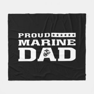 Proud Marine Dad Fleece Deken