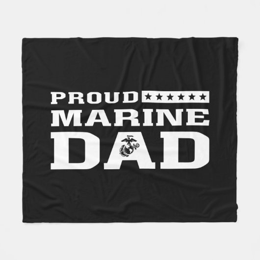 Proud Marine Dad Fleece Deken (Voorkant (Horizontaal))