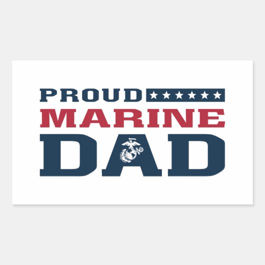 Proud Marine Dad Rechthoekige Sticker (Voorkant)