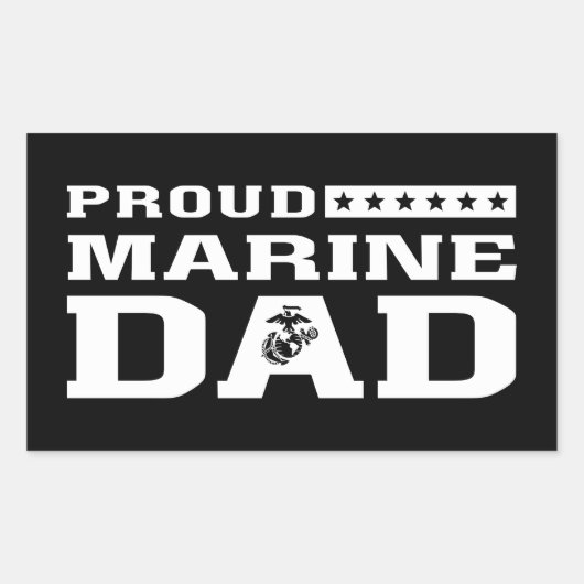 Proud Marine Dad Rechthoekige Sticker (Voorkant)