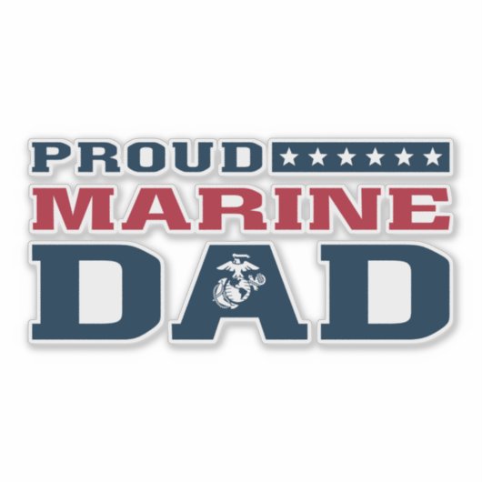 Proud Marine Dad Sticker (Voorkant)