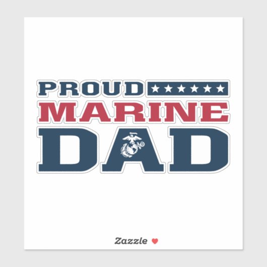 Proud Marine Dad Sticker (Vel)