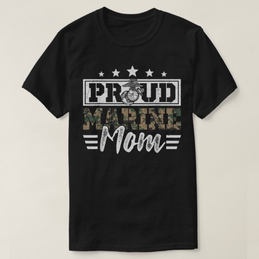 Proud Marine Militaire Veteran Mama Mama Mothe T-shirt (Design voorkant)