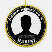 Proud Marine Parent Keramisch Ornament (Achterkant)