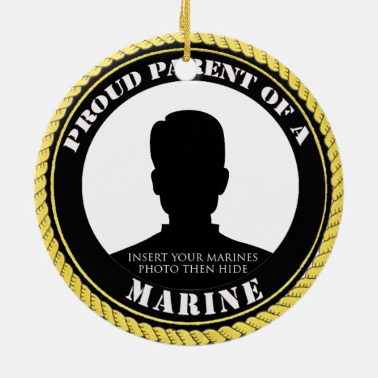 Proud Marine Parent Keramisch Ornament (Achterkant)