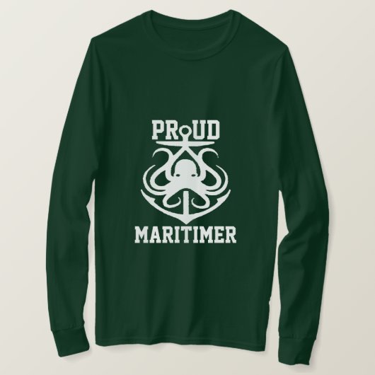 Proud Maritimer anchor octopus Lighthouse route T T-shirt (Design voorkant)