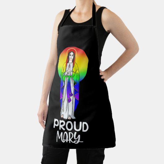 Proud Mary Rainbow Flag LGBT Gay Pride Support Schort (Insitu)