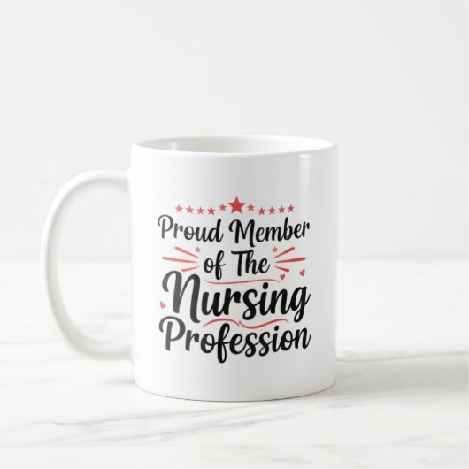 Proud Member Nursing Artistic Personalized Gift Koffiemok (Links)