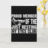 Proud Member Of Just Resting My Eyes Club Dad Fath Kaart (Gele Bloem)