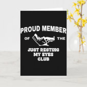 Proud Member Of Just Resting My Eyes Club Dad Fath Kaart (Gele Bloem)