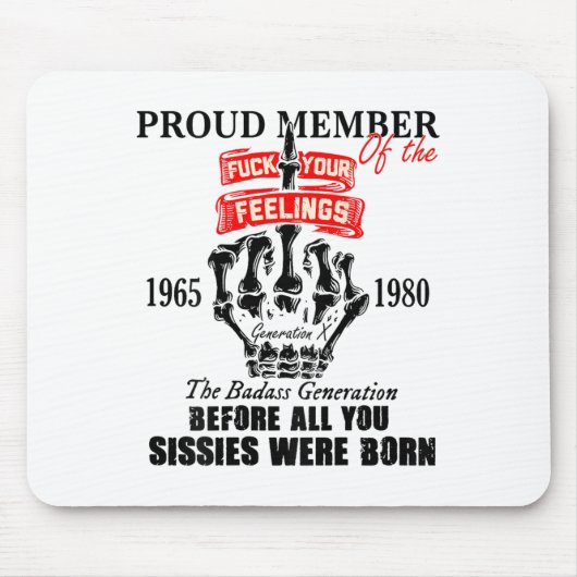 Proud Member Of The 1965-1980 Generation X Bad Gen Muismat (Voorkant)