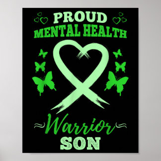Proud Mental Health Warrior Son Mental Health Awar Poster