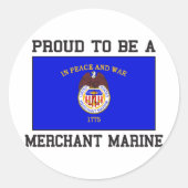 Proud Merchant Marine Ronde Sticker (Voorkant)