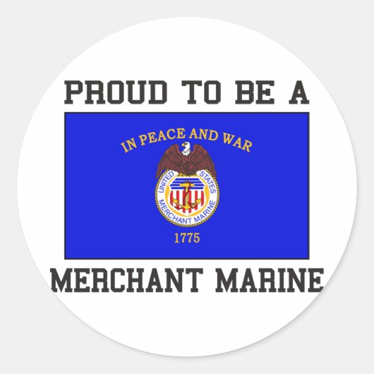 Proud Merchant Marine Ronde Sticker (Voorkant)