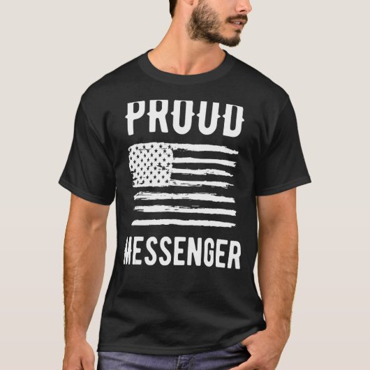 Proud Messenger Profession American Flag T-shirt (Voorkant)