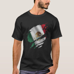 Proud Mexican Root Torn Ripped Mexicica Flag T-shirt