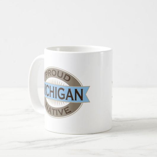 Proud Michigan Native Beverage Mok Gift (Voorkant links)