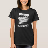Proud Microbiologist Profession American Flag Prem T-shirt (Voorkant)