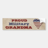 Proud Militaire oma met patriottisch hart Bumpersticker (Voorkant)