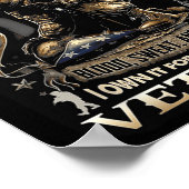 Proud Military Veteran Patriotic American Flag It  Poster (Hoek)
