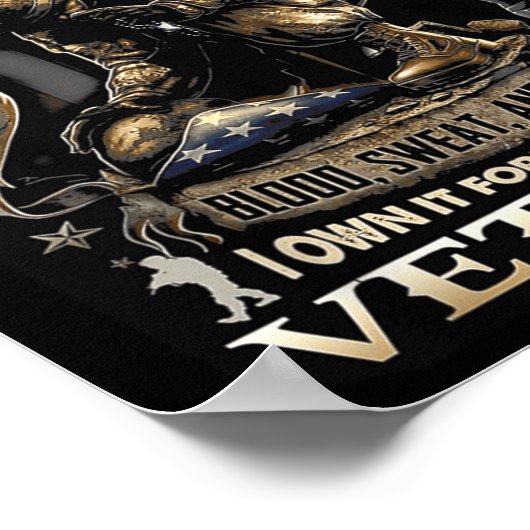 Proud Military Veteran Patriotic American Flag It  Poster (Hoek)