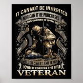 Proud Military Veteran Patriotic American Flag It Poster (Voorkant)