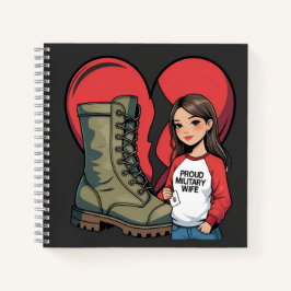 Proud Military Wife – “Boot Wife” Heart Notitieboek