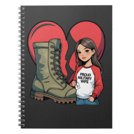 Proud Military Wife – “Boot Wife” Heart Notitieboek