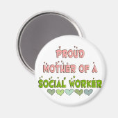 Proud moeder SOCIAL WERKER Magneet (Voorkant / Achterkant)