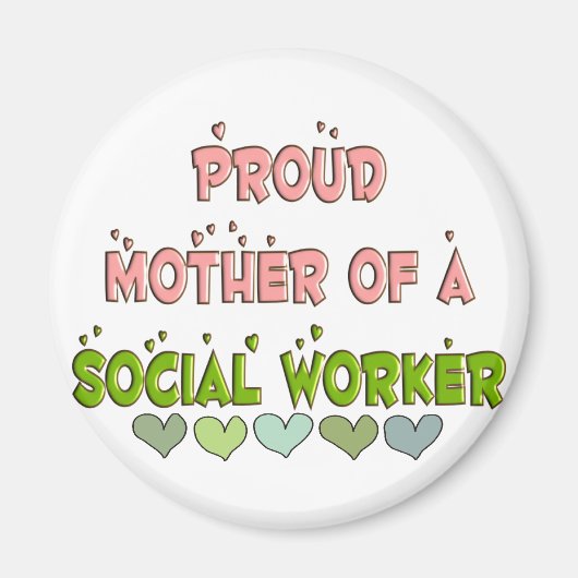 Proud moeder SOCIAL WERKER Magneet (Voorkant)
