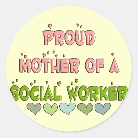 Proud moeder SOCIAL WERKER Ronde Sticker (Voorkant)