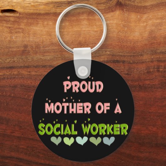 Proud moeder SOCIAL WERKER Sleutelhanger (Voorkant)