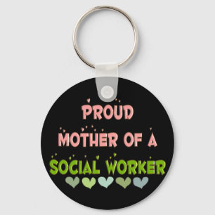 Proud moeder SOCIAL WERKNEMER Sleutelhanger