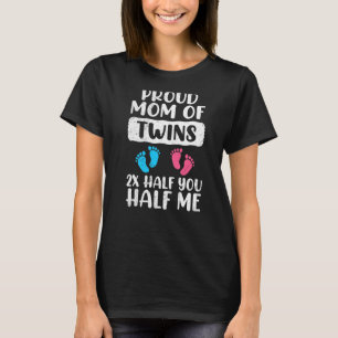 Proud moeder tweelingjongen of meisje trotse moede t-shirt
