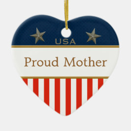 Proud moeder USA Patriotic Photo Heart Ornament