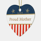 Proud moeder USA Patriotic Photo Heart Ornament (Links)