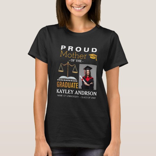 Proud Moeder van de toekomstige advocaat Afstudere T-shirt (Voorkant)