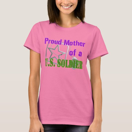Proud Moeder van een Amerikaanse soldaat T-shirt (Voorkant)