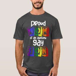 Proud moeder van geweldige homo's, zoon, regenboog t-shirt