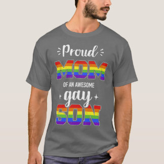 Proud moeder van geweldige homoseksuele zoon regen t-shirt