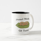 Proud-moeder van tweelingen tweekleurige koffiemok (Voorkant rechts)