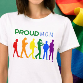 Proud MOM Gay Pride Male Silhouettes T-shirt