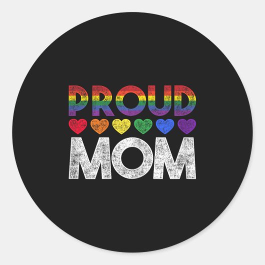 Proud Mom Lgbt  Ronde Sticker (Voorkant)