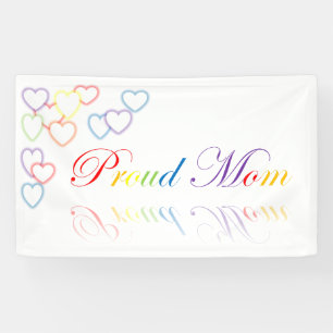 Proud Mom LGBTQ+ / Pride / Regenboog harten Spandoek