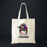Proud Mom Messy Bun Rainbow LGBT Mom LGBT Gay Prid Tote Bag<br><div class="desc">Proud Mom Messy Bun Rainbow LGBT Mom LGBT Gay Pride LGBTQ</div>