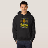 Proud Mom Of A 2024 Senior, Funny Leopard Sunflowe Hoodie (Voorkant volledig)