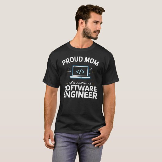 Proud Mom of a Coder T-shirt (Voorkant volledig)