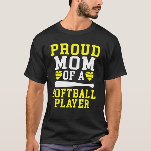 Proud Mom of a Softball Player Mom T-shirt (Voorkant)
